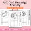 Help your kids develop drawing skills and learn the alphabet with our A-Z Grid Drawing Activity. Ideal for ages 4-8!