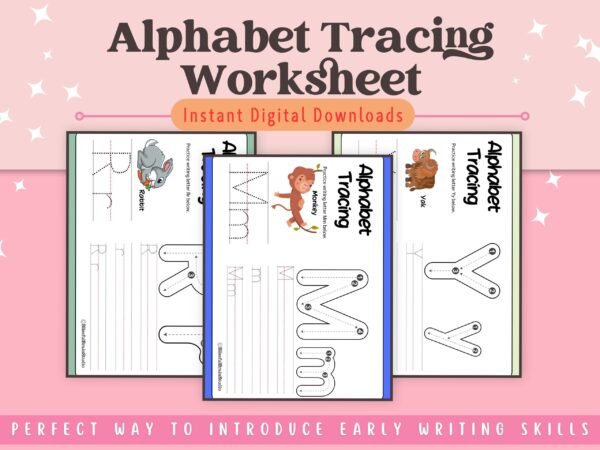 Help little learners aged 3-5 start their handwriting journey with these fun and easy alphabet tracing worksheets. Perfect for developing fine motor skills and early letter recognition.