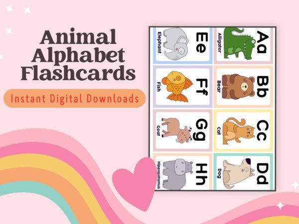 Explore the animal kingdom while mastering the ABCs! Perfect for children aged 2-6, these flashcards combine letters and animals for twice the learning fun.