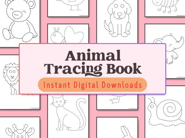 Perfect for ages 3-5! Let your child trace and color animals like snails and elephants while improving pencil control skills.