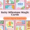 Capture precious moments with these enchanting milestone cards, perfect for documenting your baby’s first year of adventures, from newborn smiles to crawling at 12 months.