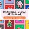 Ideal for ages 3-6! Improve scissor skills with this fun Christmas activity book, featuring festive cut-outs like Santa and candy sticks.