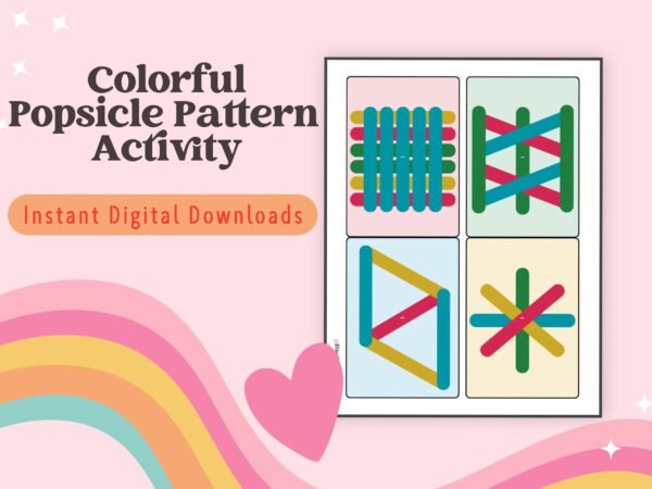 Encourage creativity and learning with our Colorful Popsicle Pattern Activity! Perfect for ages 3-6 to boost color recognition and problem-solving skills.