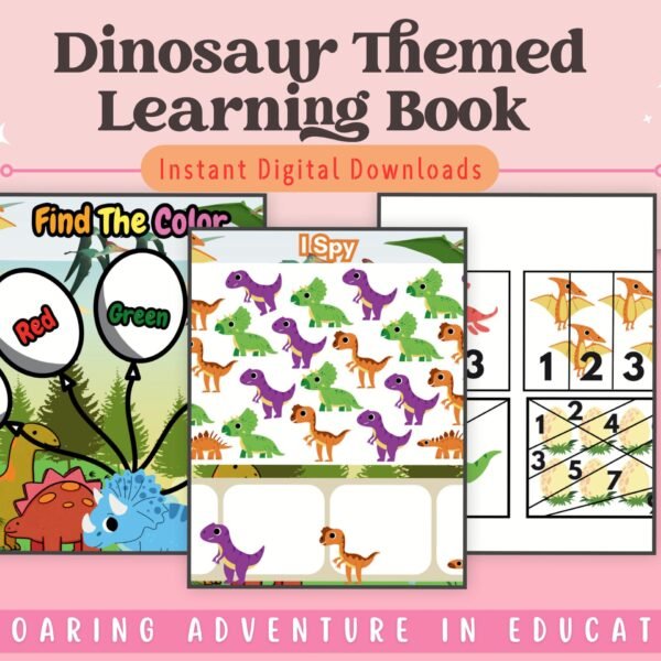 Bring prehistoric fun to early learning with the Dinosaur-Themed Learning Workbook, packed with fun tracing, matching, and sorting activities to help build essential skills. Ideal for dino-lovers aged 3 to 6 years.