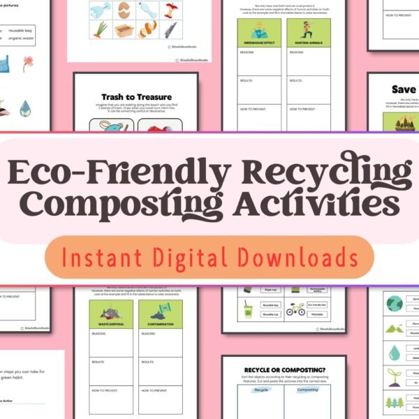 Engage kids aged 5-8 in eco-friendly activities that teach recycling, composting, and creative reuse with fun, hands-on tasks.