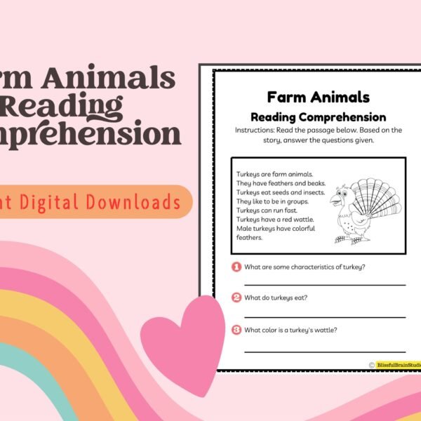 Let your little learner discover the wonders of farm life while developing essential reading comprehension skills. Designed for kids aged 4 to 7 years.