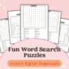 For kids aged 6-10, these word search puzzles make language learning a playful adventure! Each puzzle helps improve vocabulary and spelling while keeping them excited and engaged in the process.