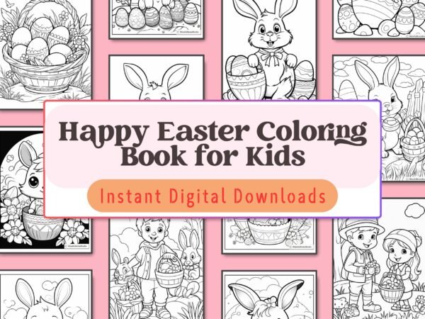 Hop into Easter fun with this adorable coloring book, designed to entertain and inspire kids aged 3-6 with egg-citing springtime scenes.