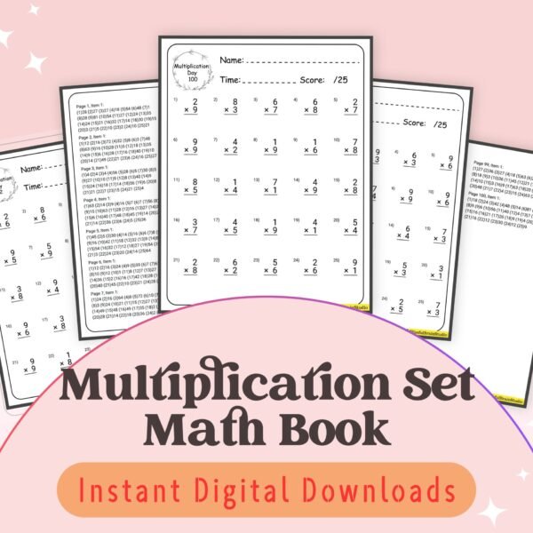 Daily multiplication practice for kids aged 7-9, complete with 100 days of exercises and answers for effective learning.