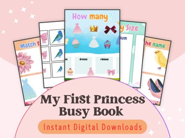 Inspire your child’s imagination and learning with the My First Princess Busy Book, featuring fun princess-themed activities like tracing, sorting, and drawing that build key skills. Best for ages 3 to 6 years.