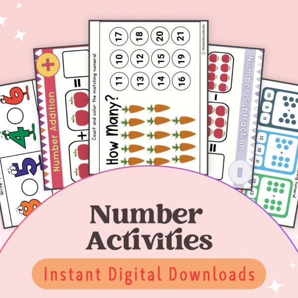 Engage children aged 4-6 with playful number activities that build addition, subtraction, and counting skills in a fun way.