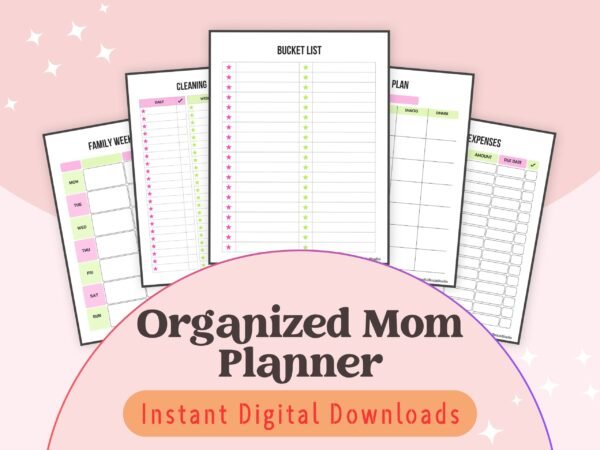 The Organized Mom Planner helps busy moms stay on top of daily tasks, meal plans, kids’ schedules, and more. Download today and stay organized!