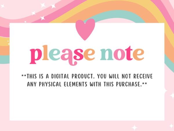 This is a Digital Product. You will not receive any physical elements with this purchase.