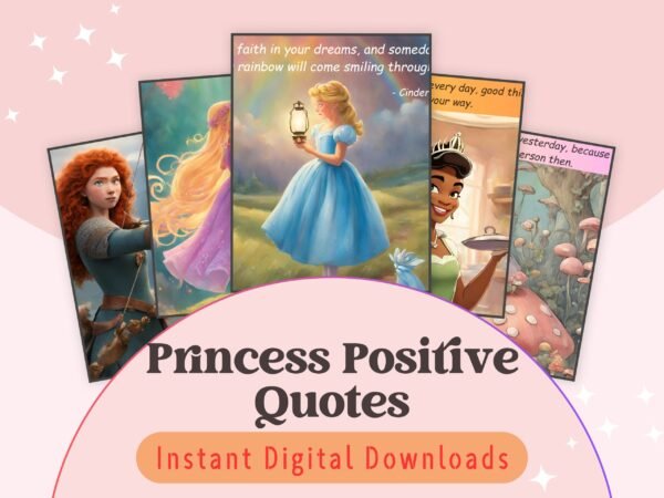 Inspire your child with our Princess Positive Quotes! Featuring uplifting messages that encourage bravery and kindness. Ideal for ages 5-10.