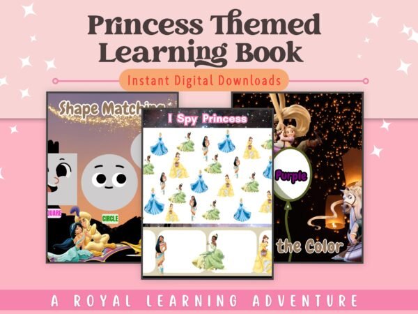 Let your child embark on a royal learning adventure with the Princess-Themed Learning Workbook, featuring fun tracing, matching, and problem-solving activities designed to develop early learning skills. Perfect for ages 3 to 6.