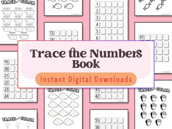 Perfect for ages 3-6! Boost pencil control and learn numbers from 1 to 100 with this fun tracing and coloring activity book.