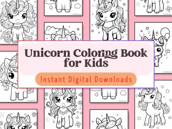 Let imaginations run wild with this magical unicorn coloring book, designed to delight kids aged 4-7 as they color their way through a world of fantasy.
